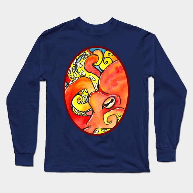 Bright Octopus Long Sleeve T-Shirt by TaksArt